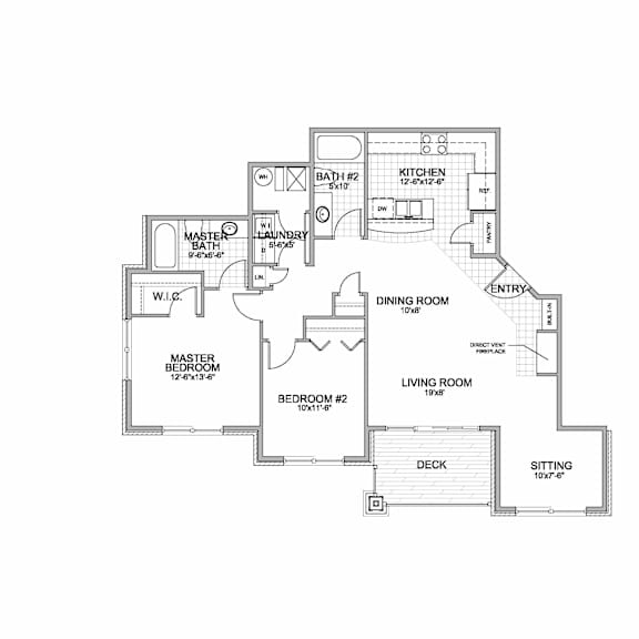 Thumbnail 1 of 17 the 2-bedroom Alcove flat floorplan at Grand Legacy in West Omaha, NE