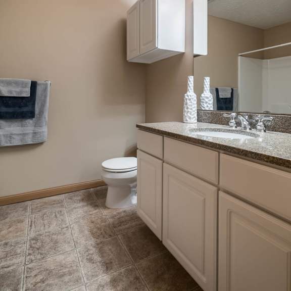 Thumbnail 12 of 12 a bathroom with a toilet and a sink and a mirror