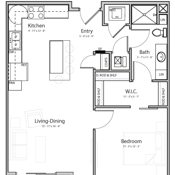 Thumbnail 1 of 15 Bliss (B1-3) one bedroom one bathroom at Haven at Uptown