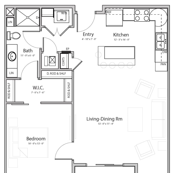 Thumbnail 1 of 16 Calm (B3) one bedroom one bathroom at Haven at Uptown