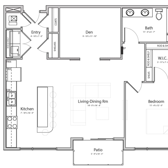 Thumbnail 1 of 17 Melody (B5.1) one bedroom one bathroom at Haven at Uptown