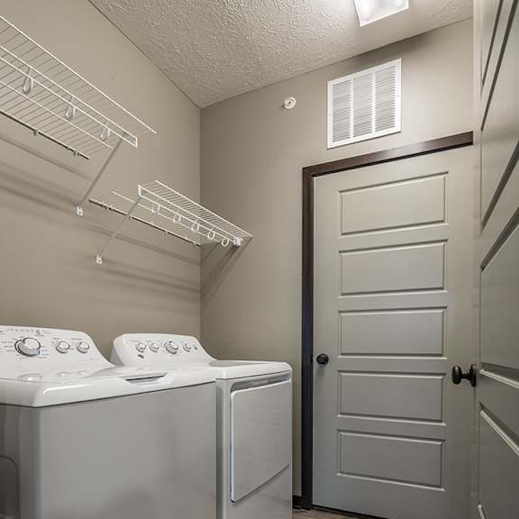 Thumbnail 6 of 12 Full sized washer and dryer and laundry room in unit  at North Pointe Villas