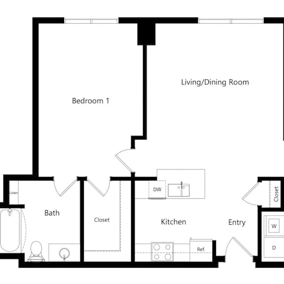 Thumbnail 1 of 24 the two-bedroom Charlotte floor plan at Midtown Crossing Apartments in Omaha, NE