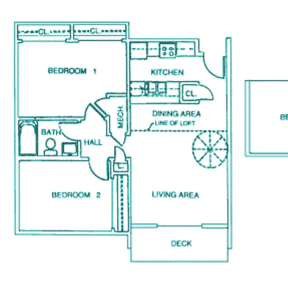 Thumbnail 1 of 30 a 3-bedroom, 2 bathroom Montello loft-style floor plan at Packard House apartments in Lincoln, NE