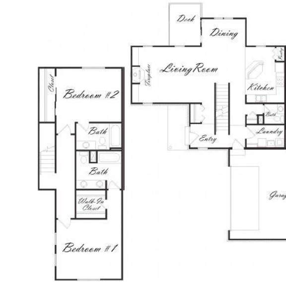 Thumbnail 1 of 25 Obsidian (duplex) two bedroom two and a half bathroom floorplan at Stone Ridge Estates