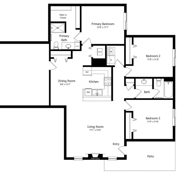 Thumbnail 1 of 19 3 bedroom floor plan with garage