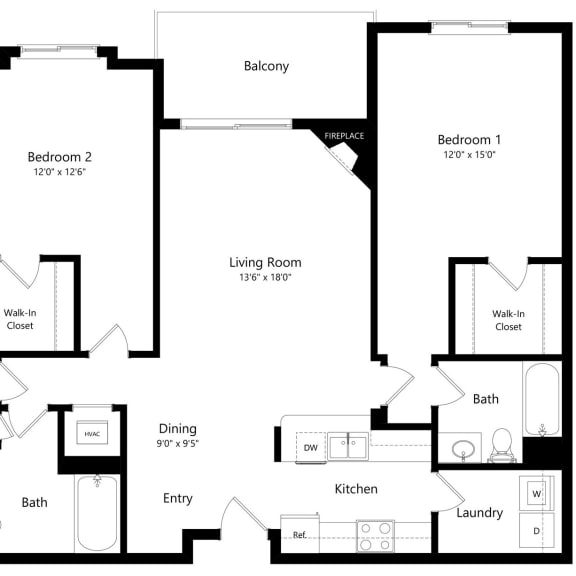Thumbnail 1 of 14 the 2-bedroom Rapids floorplan at Northbrook apartments in Lincoln, NE