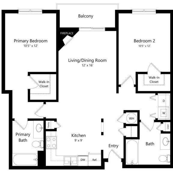 Thumbnail 1 of 8 2-bed Cypress floorplan at Northridge Heights Apartments in Lincoln, NE