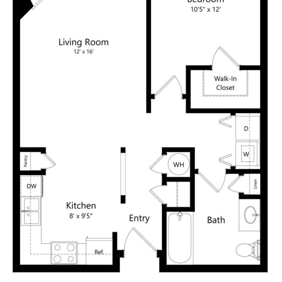 Thumbnail 1 of 10 1-bed Maple floorplan at Northridge Heights Apartments in Lincoln, NE