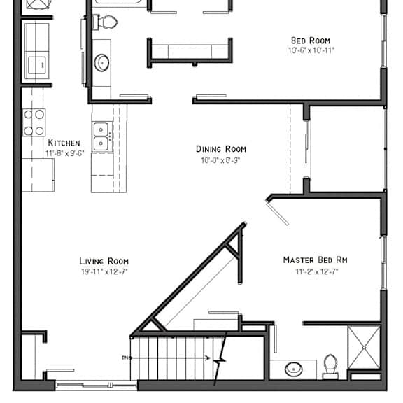 Thumbnail 2 of 23 Voyageurs two bedroom floor plan at The Villas at Mahoney Park
