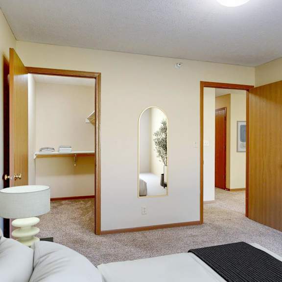 Thumbnail 9 of 29 bedroom with queen size bed and walk in closet