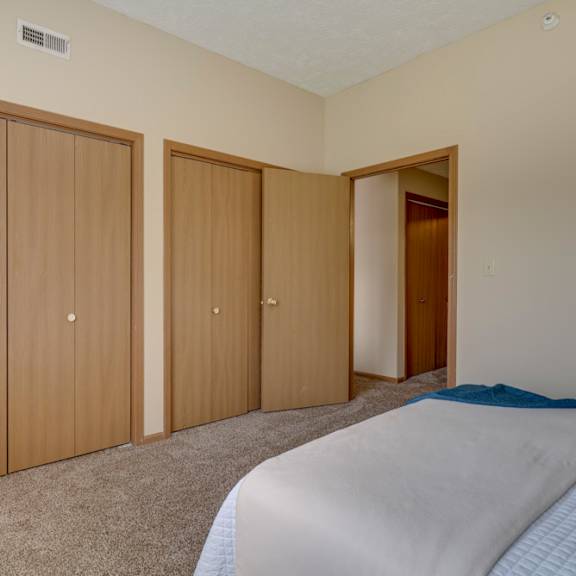 Thumbnail 9 of 15 Two closets in the bedroom for storage at Pine Lake Heights apartments