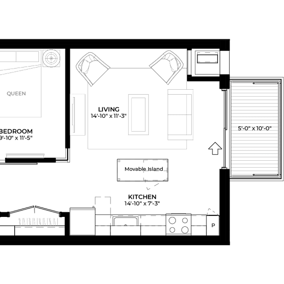Thumbnail 1 of 17 Pear studio floor plan at The Rowan luxury residences in Eagan MN 55122