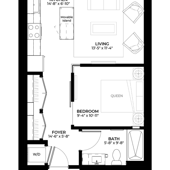 Thumbnail 1 of 19 Peach studio floor plan at The Rowan luxury residences in Eagan MN 55122