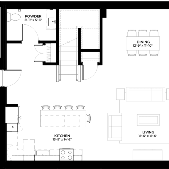 Thumbnail 2 of 2 Cypress townhome lower level floor plan at The Rowan luxury residences in Eagan MN 55122