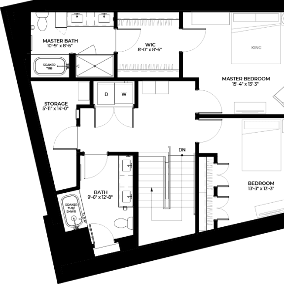 Thumbnail 1 of 2 Tamarack townhome upper level floor plan at The Rowan luxury residences in Eagan MN 55122