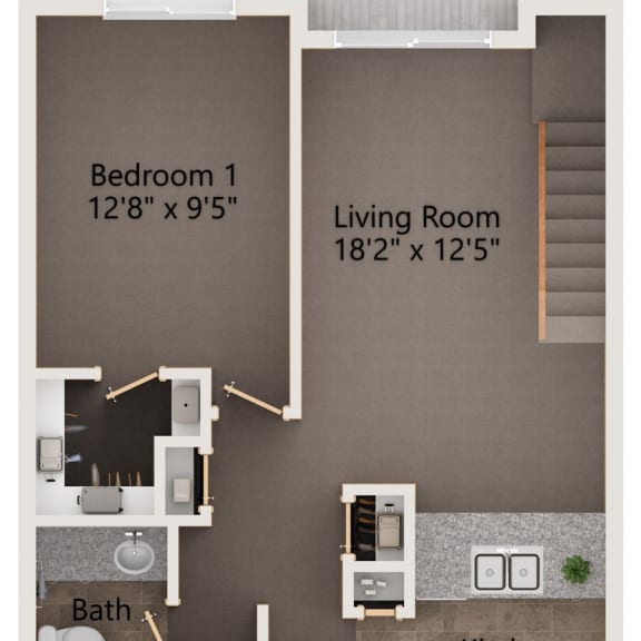 Thumbnail 2 of 3 Cityscape two bedroom apartment first floor layout
