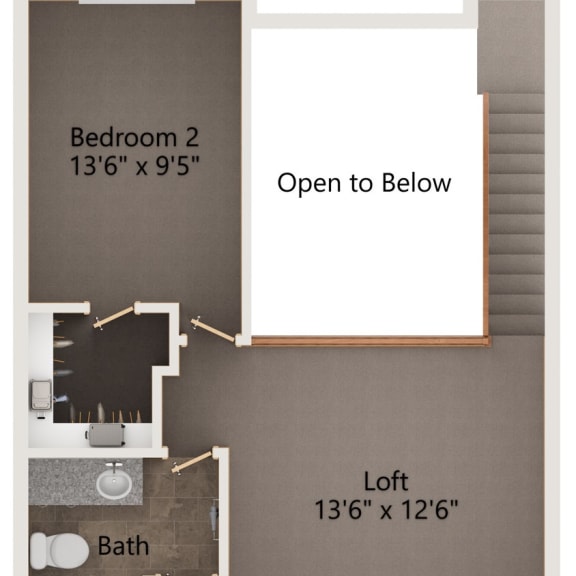 Thumbnail 3 of 3 Cityscape two bedroom apartment second floor layout
