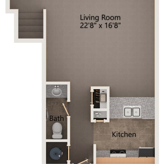 Thumbnail 2 of 3 Empyrean one bedroom apartment first floor