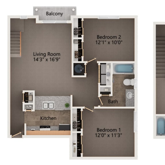 Thumbnail 1 of 16 Stratosphere 3 bedroom apartment floor plans