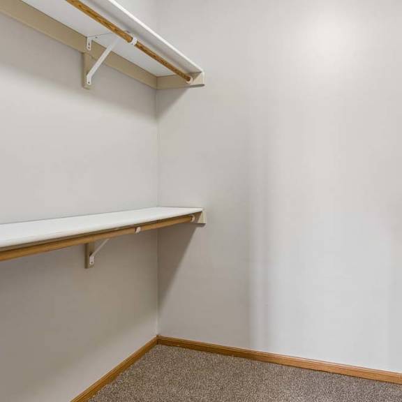 Thumbnail 15 of 18 Spacious walk-in closet featuring shelving and hanging space.