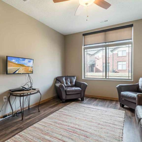 Thumbnail 3 of 21 Living room in a two-bedroom townhome at Southwind Villas in southwest Omaha in La Vista, NE, 68128