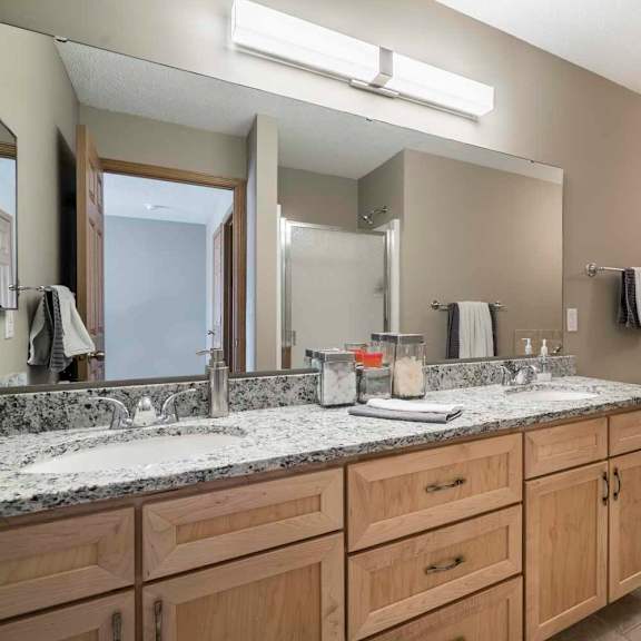 Thumbnail 12 of 21 Master bath with soaking tub at Southwind Villas in southwest Omaha in La Vista, NE, 68128