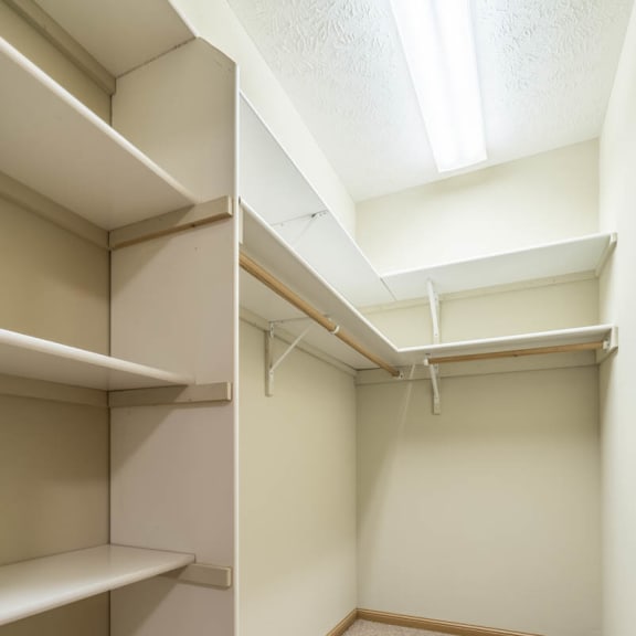 Thumbnail 11 of 12 a walk in closet with empty shelves