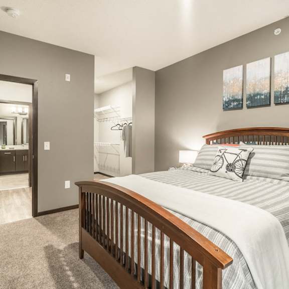 Thumbnail 8 of 11 1-bedroom apartment with king-size bed and walk-in closet at The Conrad in Blackstone District Omaha