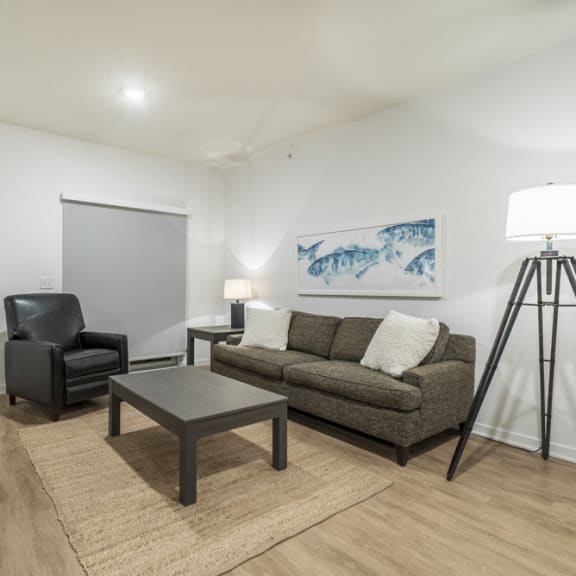 Thumbnail 5 of 8 Studio apartment living room for rent at The Conrad near UNMC in Omaha NE