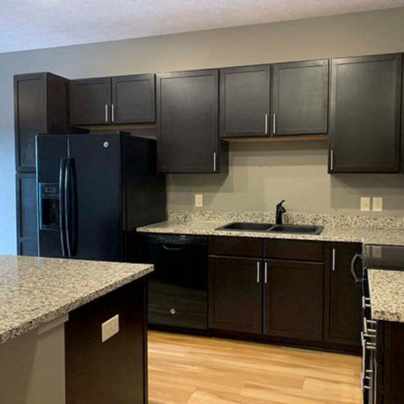 Thumbnail 2 of 21 Spacious kitchen with granite countertops of 1 bedroom apartment for rent at The Flats at 84 best   apartments Lincoln NE 68516