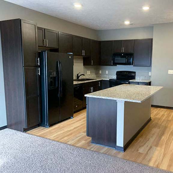 Thumbnail 5 of 21 Spacious kitchen with granite countertops of 1 bedroom apartment for rent at The Flats at 84 best apartments Lincoln NE 68516