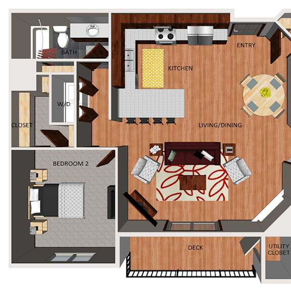 Thumbnail 1 of 24 Two bedroom apartment floor plan