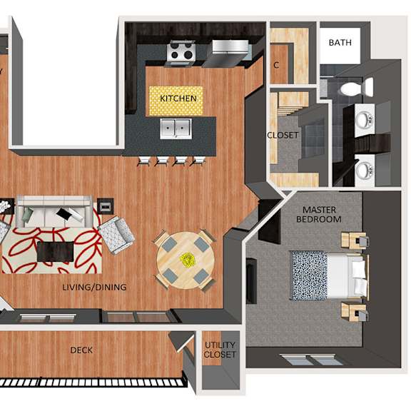 Thumbnail 1 of 2 Two bedroom apartment floor plan