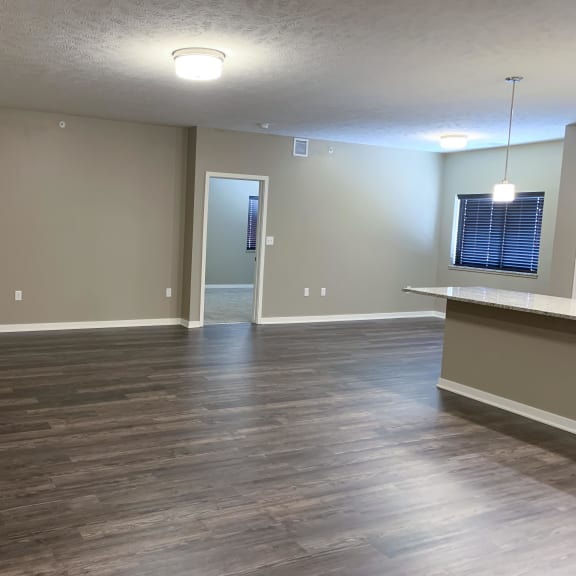Thumbnail 7 of 15 Large living and dining area with hardwood floors