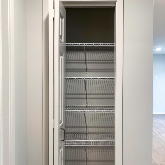 Thumbnail 10 of 20 a hall closet with shelving for storage