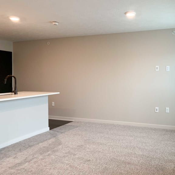 Thumbnail 7 of 15 a light colored room connected to a kitchen