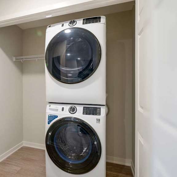 Thumbnail 17 of 30 A stackable front-loading washer and dryer with additional storage space