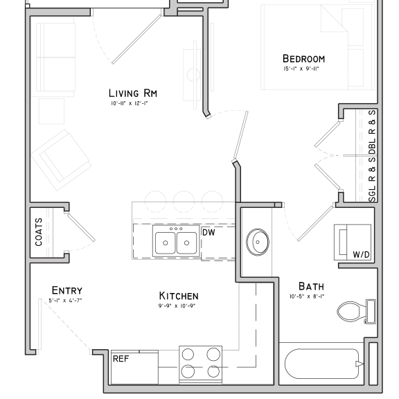 Thumbnail 1 of 24 a floor plan of a bedroom apartment