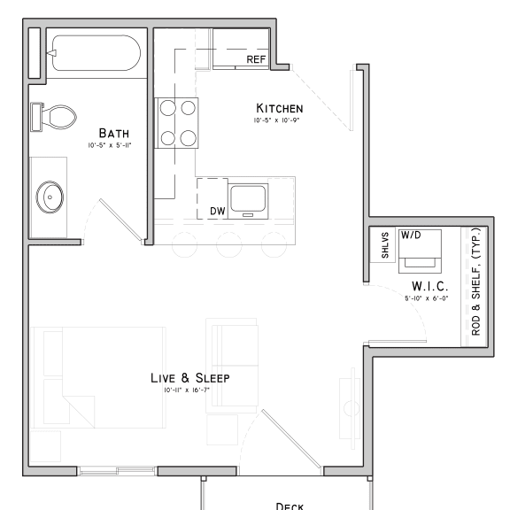 Thumbnail 1 of 17 a floor plan of a bedroom apartment