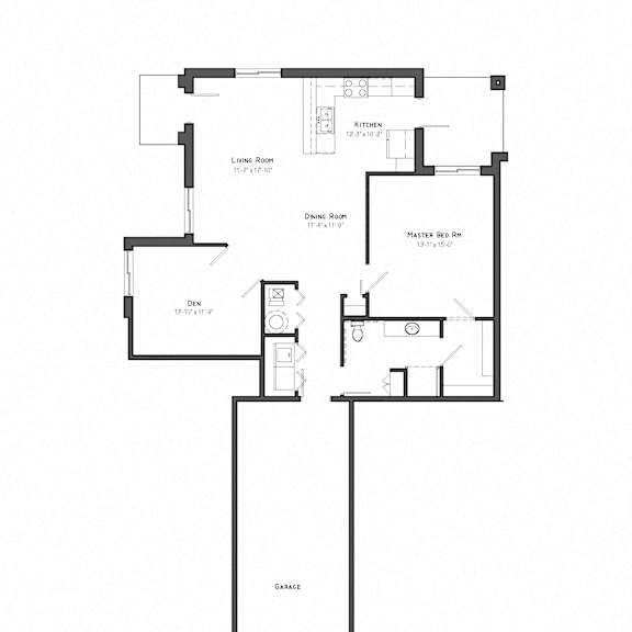 Thumbnail 2 of 2 Wind Cave one bedroom with den floor plan at The Villas at Mahoney Park