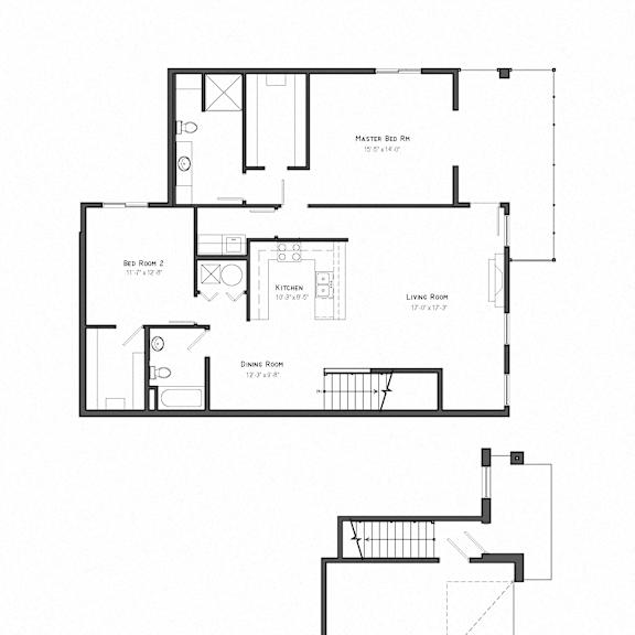 Thumbnail 3 of 3 Olympic two bedroom floor plan at The Villas at Mahoney Park