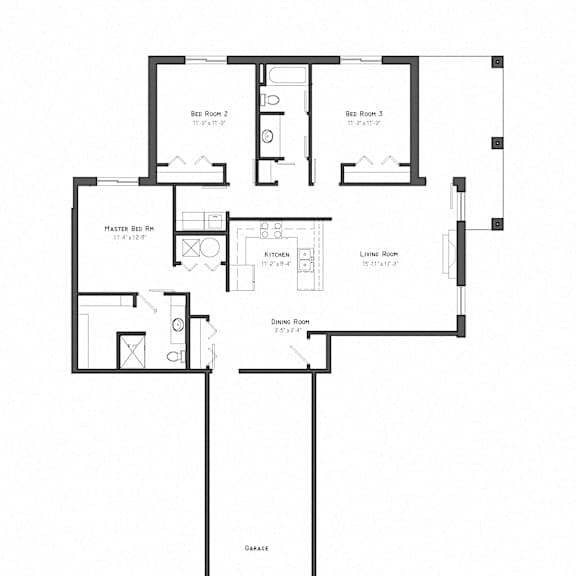 Thumbnail 2 of 17 Yellowstone three bedroom floor plan at The Villas at Mahoney Park