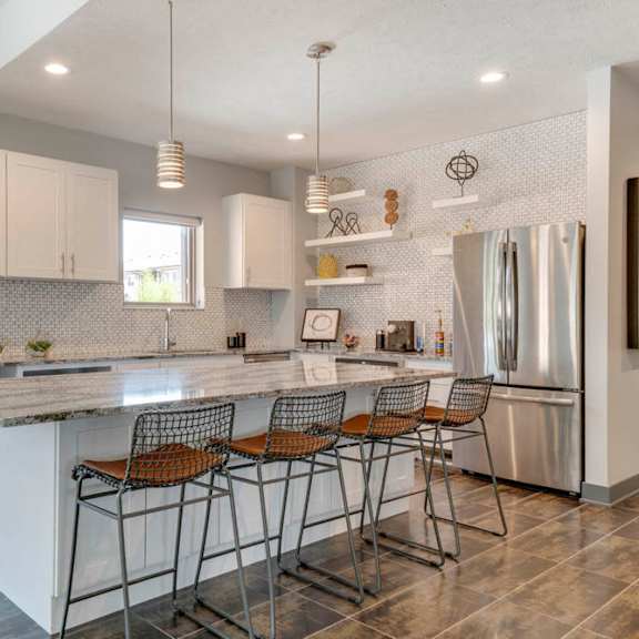 clubhouse kitchen available for resident use and holding resident events at the villas at mahoney park