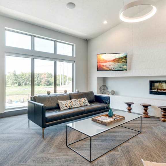 leasing lounge in the clubhouse welcome center at the villas at mahoney park