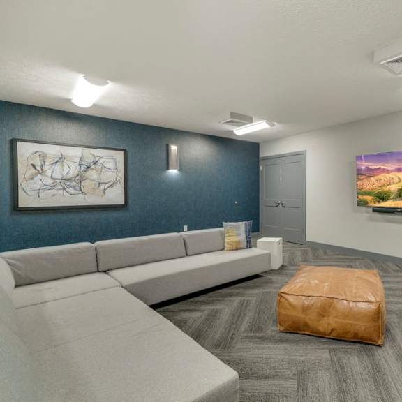 theater room located in the clubhouse at the villas at mahoney park
