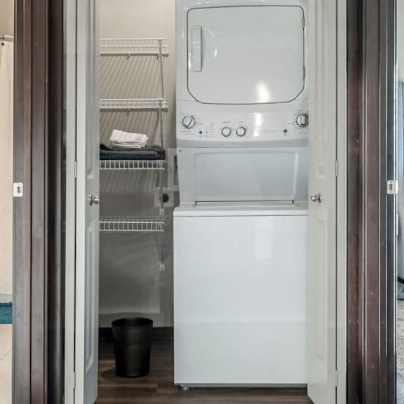 Thumbnail 13 of 16 Stackable or full size washer and dryer included in unit at The Villa at Mahoney Park