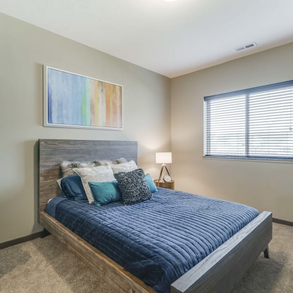 Thumbnail 9 of 17 Master bedroom at WH Flats new luxury apartments in south Lincoln NE 68516