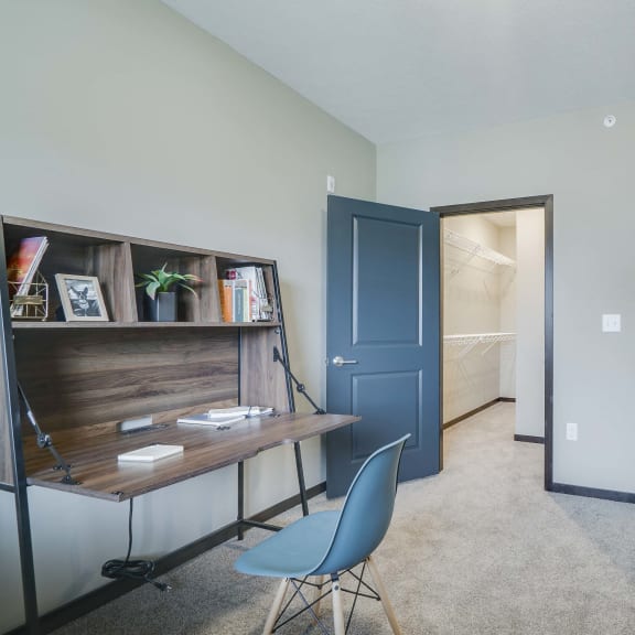 Thumbnail 15 of 17 large bedroom with walk in closet at WH Flats new luxury apartments in south Lincoln NE 68516