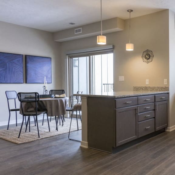 Thumbnail 5 of 8 View of dining room from kitchen at WH Flats new luxury apartments in south Lincoln NE 68516